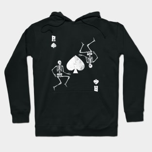 Skeletons Ace Of Spades Card Game Gothic Vintage Hoodie